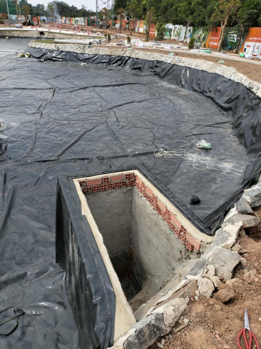 Bạt HDPE đen làm hồ chứa nước