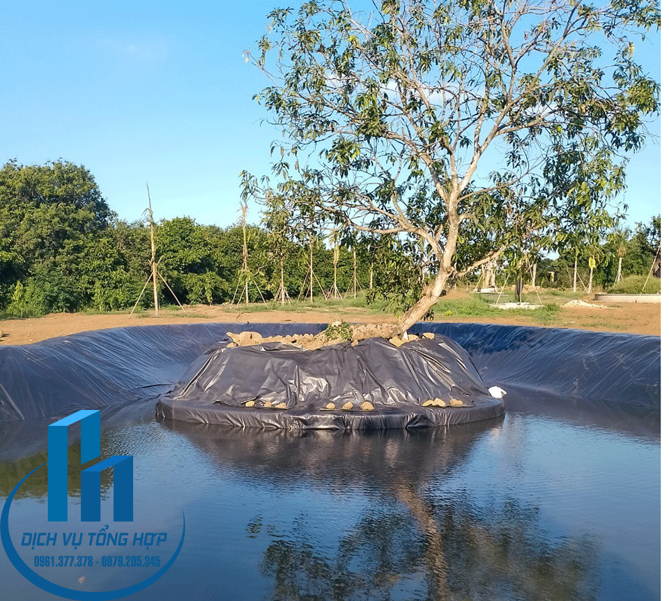 bạt HDPE làm hồ cảnh quan