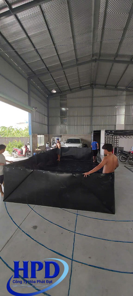 Bạt HDPE gấp hình hộp cho bể diện tích nhỏ